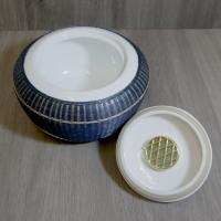 Chacom Ceramic Tobacco Jar with Handmade Bamboo Cover - Blue