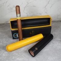 Cohiba Esplendidos Cigar in Black and Yellow Leather Case - Great Gift