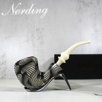 Erik Nording Freehand Harmony Black & White Bent Fishtail Pipe (EN147)