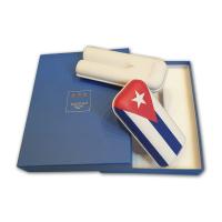 Elie Bleu - Large Cuban Flag Cigar Case - 2 Cigars Â up to 64 ring gauge