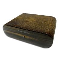 Gentili Ebony Makassar - Brown Crocodile Cigar Humidor - 20 cigars capacity