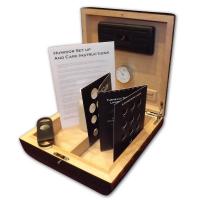 Gentili Desk Top Cigar Humidor - Ostrich Black - 20 Capacity