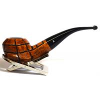 Hardcastle Briar Root 140 Checkerboard Bent 9mm Filter Fishtail Pipe (H0154)