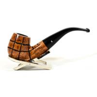 Hardcastle Briar Root 123 Checkerboard 9mm Filter Bent Fishtail Pipe (H0209)