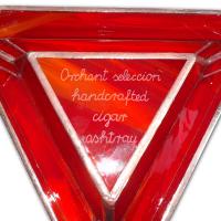 Artisan Glass Cigar Ashtray - Tri Rest  - Ruby Red