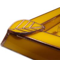 Artisan Glass Cigar Ashtray - Tri Rest  - Golden Yellow