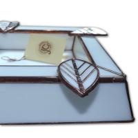 Artisan Glass Cigar Ashtray - Square - Pearl White