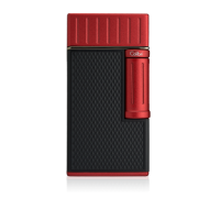 Colibri Julius Classic Double-flame Cigar Lighter - Black & Red Lid (End of Line)