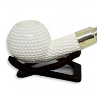 Meerschaum Golf Ball Textured Sterling Silver Pipe (MEER20)