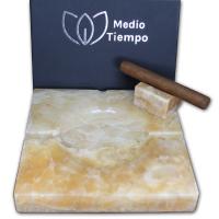 Ashtray and Cigar Stand Set - Natural stone  - Honey Onyx