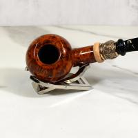 P Jeppesen Boutique gr 5 Smooth 9mm Bent Malachite Fishtail Pipe (NEER119)