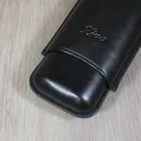 Zino XL-2 Soft Touch Leather Case - Fits 2 Cigars - Black (End of Line)