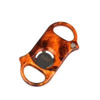 Palio Cigar Cutter - Burl Wood Clear Coat - Up To 60 Ring Gauge