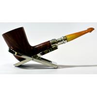 Peterson Amber Spigot Natural D17 Silver Mounted Fishtail Pipe (PE923)