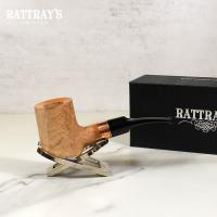 Rattrays Distillery 128 Sandblast Natural Poker 9mm Filter Fishtail Pipe (RA1198)