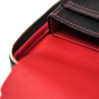 Peter James Cigar Aficionado Handmade Leather Travel Case - Red & Black
