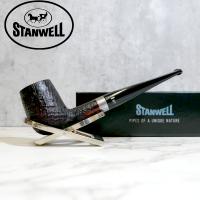 Stanwell Sterling Black Sandblast 03 Silver Mounted Fishtail Pipe (ST141) - END OF LINE