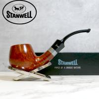 Stanwell Sterling Brown Polished 84 Silver Mounted 9mm Fishtail Pipe (ST158) - END OF LINE