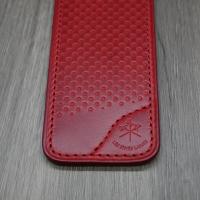 Les Fines Lames Le Petit Leather Premium Cigar Pocket Knife Cutter Case - Racing Cherry Red