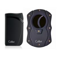 Colibri Falcon Single-jet Flame Lighter & Cutter Set - Black