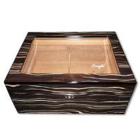 Angelo Glass Top Stripe Humidor - 50 Cigars Capacity