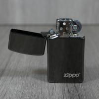 Zippo - Slim Ebony With Logo - Windproof Lighter