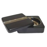 Cigar Ashtray 100mm Square Black Twist Lid