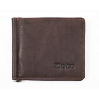 Zippo Leather Bi-Fold Money Clip - Brown