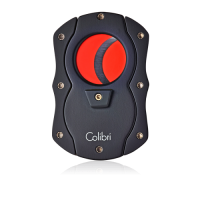 Colibri Falcon Single-jet Lighter & Cutter Set - Black & Red (Discontinued)