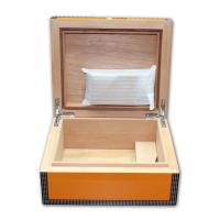 Deep Yellow With Black Check Edges Humidor - 40 Cigar Capacity (End of Line)