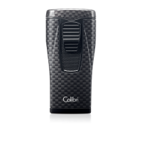 Colibri Monaco Triple-jet Flame Lighter & V Cut Cutter Set - Black Carbon