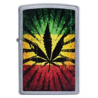 Zippo - Street Chrome Rasta Leaf Design - Windproof Lighter