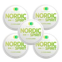 Nordic Spirit Tobacco Free 6mg Nicotine Pouches - Elderflower - 5 Tins