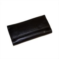 Dr Plumbs Double Roll Up Black Leather Pipe Tobacco Pouch with Magnetic Clasp