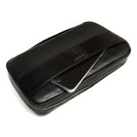 Peter James Cigar Aficionado Handmade Leather Travel Case - Black & Brown