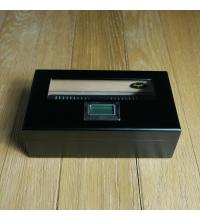 Angelo Mini Black Humidor with Window & External Hygrometer - 10 Cigar Capacity
