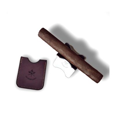 Les Fines Lames Leather Cigar Stand - Burgundy