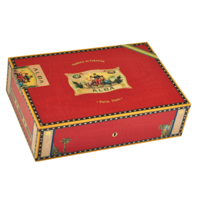 Elie Bleu Flor de Alba Red Humidor - 110 Cigar Capacity