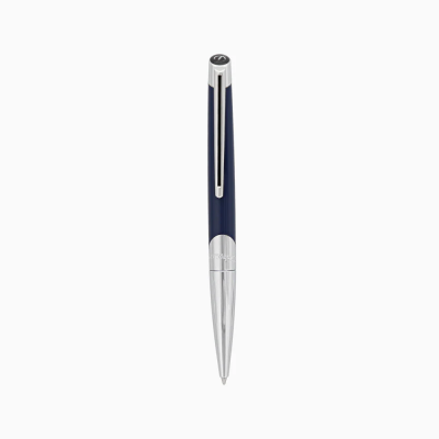 ST Dupont Defi Millennium Ballpoint Pen - Silver & Blue