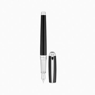 ST Dupont Line D Fountain Pen - Medium - Black & Palladium