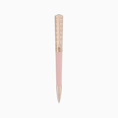 ST Dupont Ballpoint Pen - LibertÃ© - Pink Lacquer & Rose Gold Trim