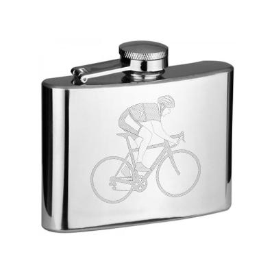 Cyclist on Bike 4oz Hip Flask