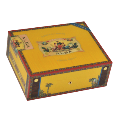 Elie Bleu Flor de Alba Yellow Humidor - 75 Cigar Capacity