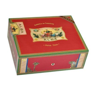 Elie Bleu Flor de Alba Red Humidor - 75 Cigar Capacity