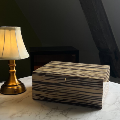 Savinelli Large Striped Humidor - 75 Cigar Capacity