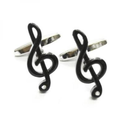 Black Treble Clef Music Cufflinks