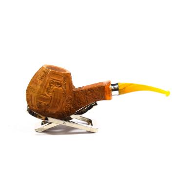 Adams Artisan By Ardor Meteora Light Rustic Brown With A Amber Acrylic  Pennellessa Mouthpiece Pipe (ART197)