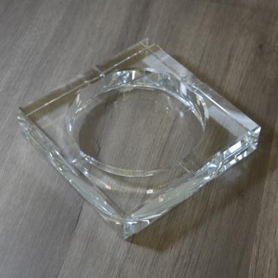Square Crystal Glass 2 Position Cigar Ashtray