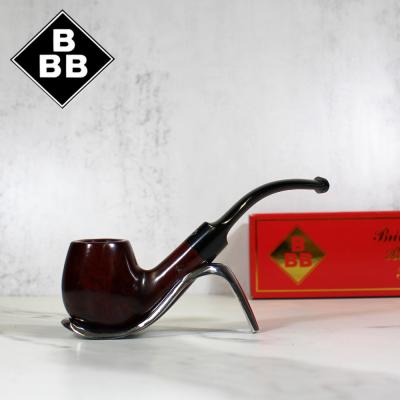 BBB Minerva 318 Smooth Ruby Bent Briar Metal Filter Fishtail Pipe (BBB136)