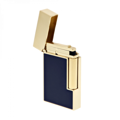 ST Dupont Lighter - Ligne 2 Micro - Blue Lacquer & Yellow Gold